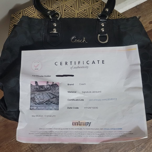 Coach Ashley Carryall Signature Jacquard Black Canvas Shoulder Bag - Picture 15 of 15